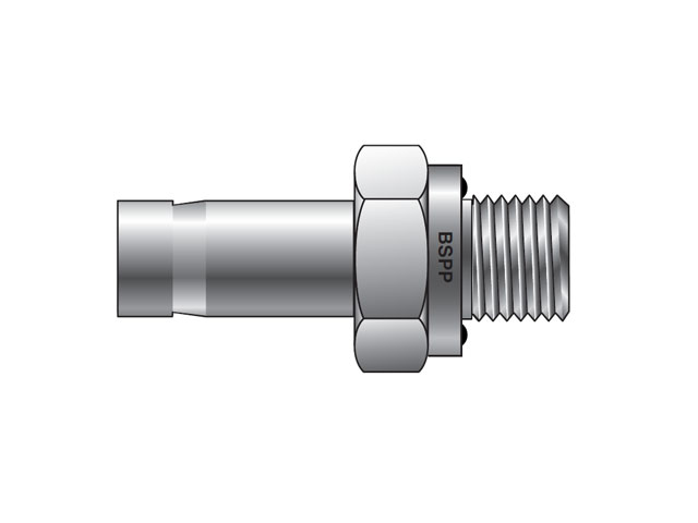 A-LOK Inch Tube BSPP Tube End Male Adapter with ED Seal - MA R-ED